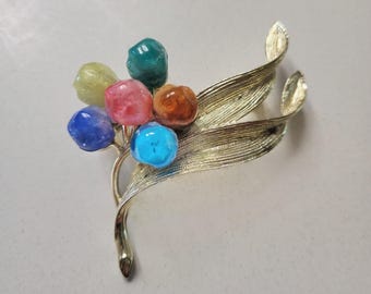 Vintage Floral Gold-toned Brooch