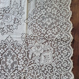 ヴィンテージ　クエーカーレース テーブルクロス（特大） Quaker lace tablecloth - Etsy 日本