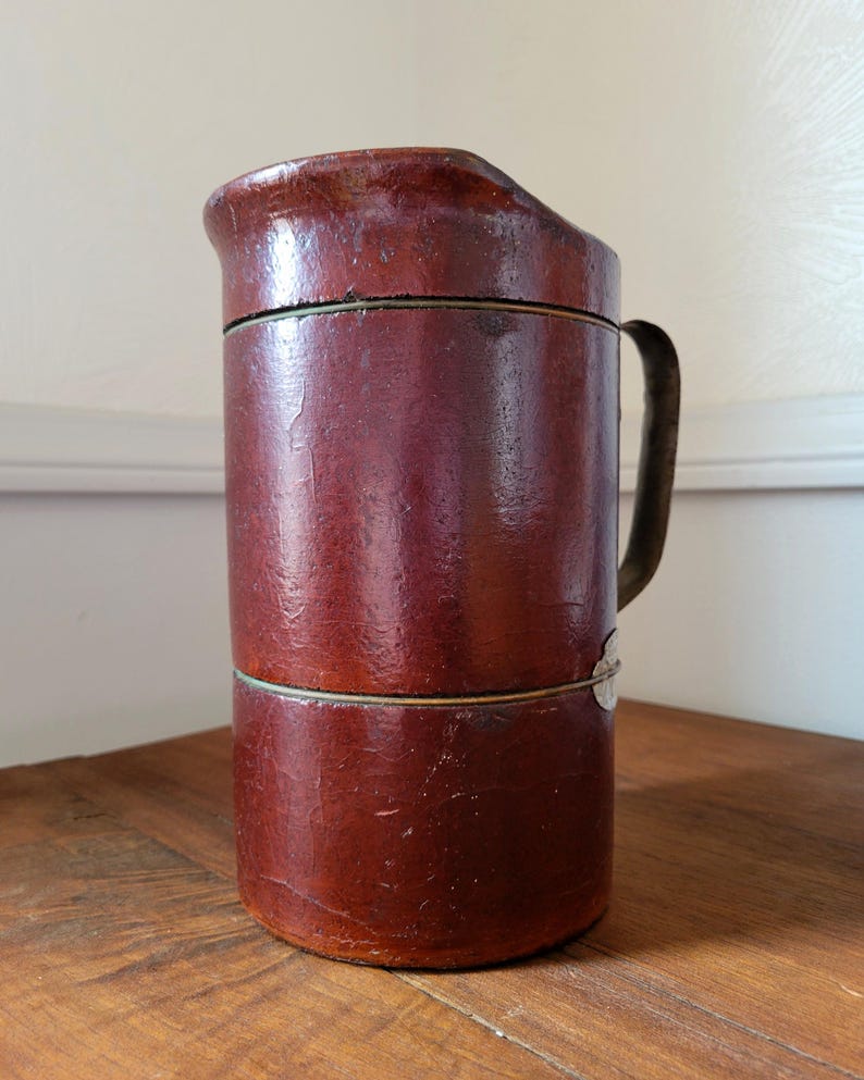 Bone Inlay Rice Pitcher Primitive Antique Wooden Fibre Pitcher Primitive Decor - Etsy