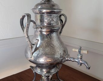 Antique Wilcox Silver Plate Co. Samovar Hot Water Urn