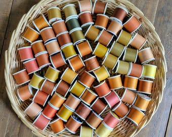 Lot of Vintage Fall Colors Thread Cotton Covered Polyester