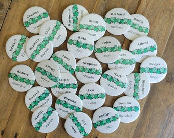Vintage St. Patrick's Day Irish Gaelic Name Pinback Button