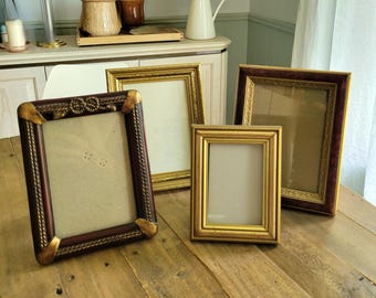 Collection of Vintage Burgundy and Gold Frames (4)