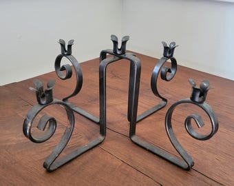 Vintage Rustic Metal Four-arm Candelabra for Skinny Tapers