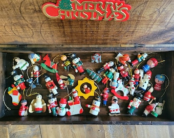 Lot of Vintage Miniature Wooden Ornaments