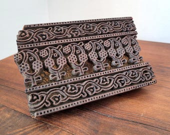 Antique Hand-carved Wooden Floral Printing Block