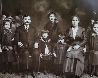 Vintage Black and White Family Portrait