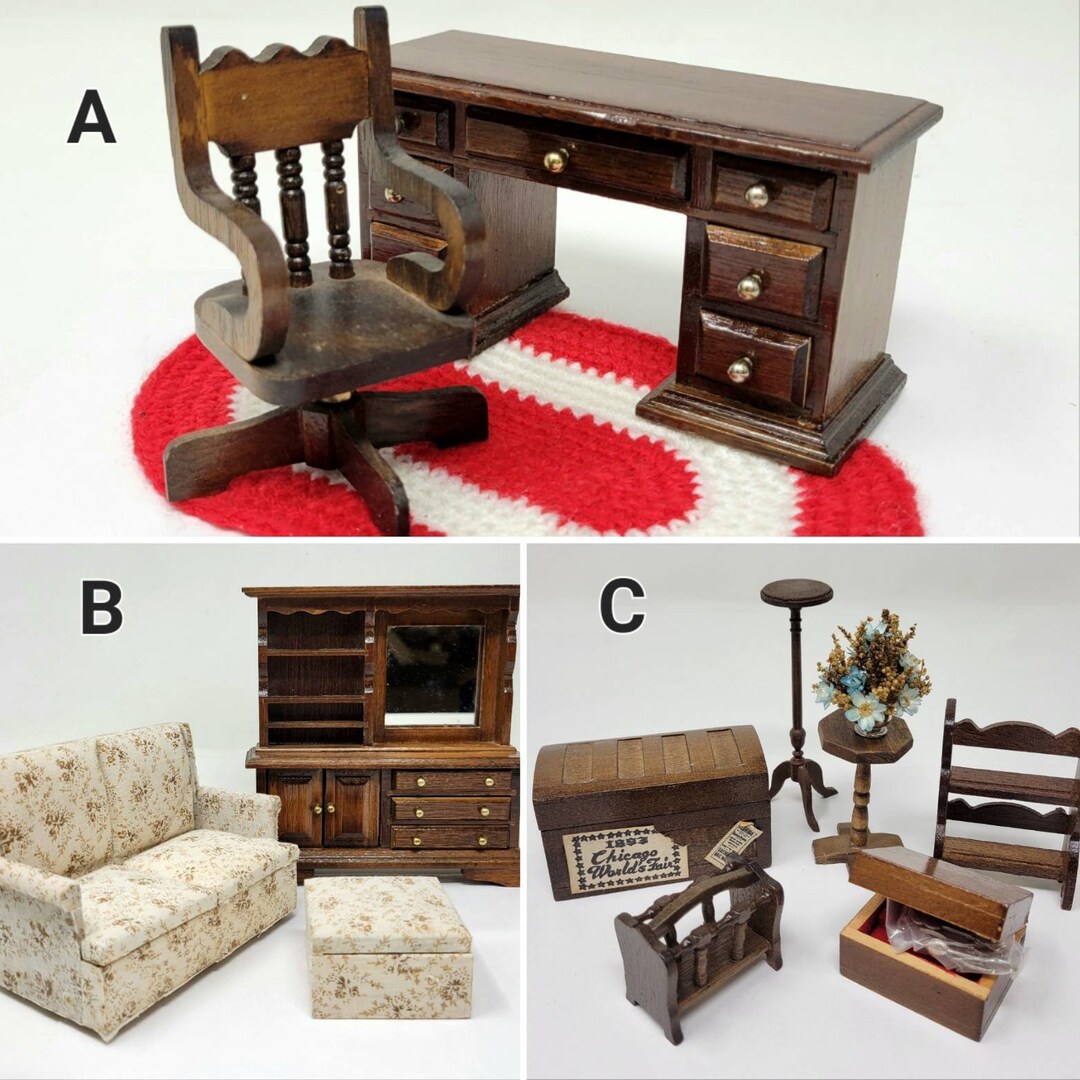 Vintage Miniature Furniture Miniature House Accessories Etsy