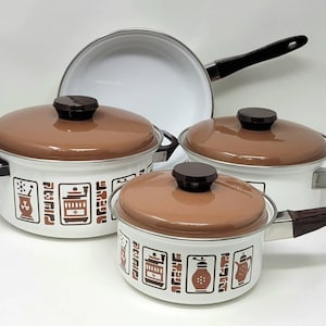 Vintage Daewoo Kochgeschirr Set * New Old Stock * Vintage Emaille Kochgeschirr