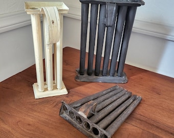 Antique Primitive Candle Molds (3) Rustic Decor