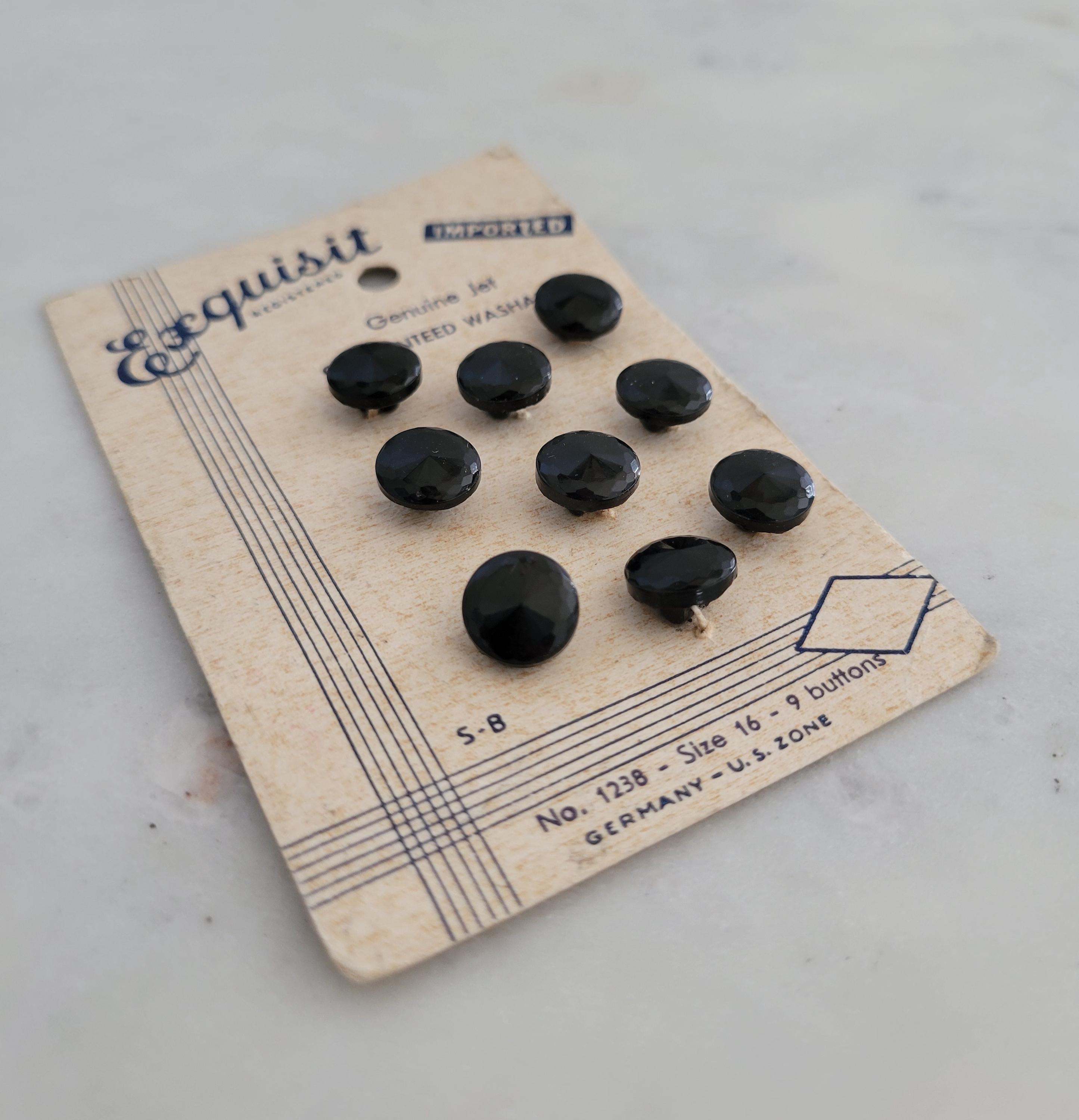 1940's German (US Zone) Card of Glass Buttons x 24 1940's German (US Zone) Card of Glass Buttons x 24