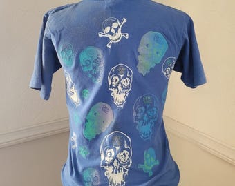 Vintage 80s Skate Rags Skull Graphic T-shirt Small