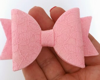 Pink lace bow