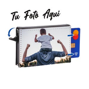 Tarjetero con Foto personalizado, Regalo dia del padre, regalo para papa, cartera personalizada, billetera personalizada