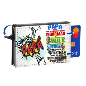 Cartera Tarjetero Billetera personalizada, Cartera de piel sintetica,  Tarjetero Automático Regalo dia del padre, regalo para papa