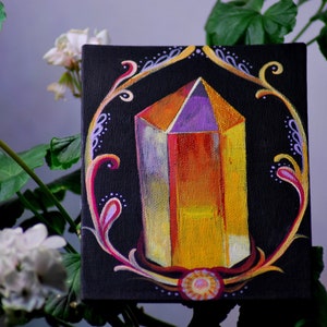 Original Angel Aura Quartz Painting, Aura Crystal, Crystal Point, Aura Quartz Crystal, Rainbow Quartz, Aura Quartz Art