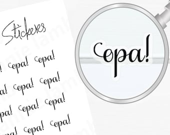 OPA Stickers, Clear Matte Stickers, Text Stickers,  Greek Stickers, Labels