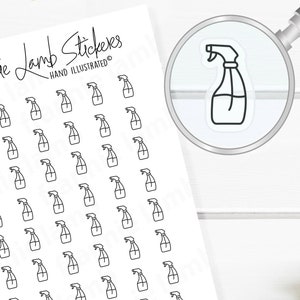 42 Clear Planner Stickers (1/2&quot; each), Cleaner Planner Stickers, Chore Stickers for Planners, Calendars, Scrapbooks, Crafts and more