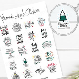 Kerststickers, helder of wit stickerpapier, plannerstickers, kalenderstickers, vakantiestickers, vakantiecitaten