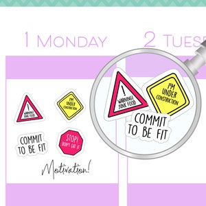 Diät und Übung Aufkleber (je 2,5 cm), Diät-Motivation Aufkleber für Kalender, Planer, Scrapbooks, Handwerk und mehr