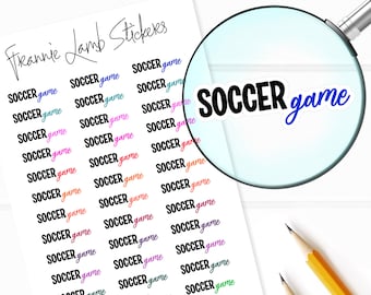 Soccer Game Planner Stickers, 36 Labels for Planners, Calendars and More, Paper Options Available