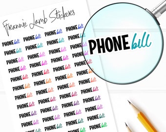Autocollants pour planificateur de facture de téléphone, 48 étiquettes pour planificateurs, calendriers et plus encore, options de papier disponibles