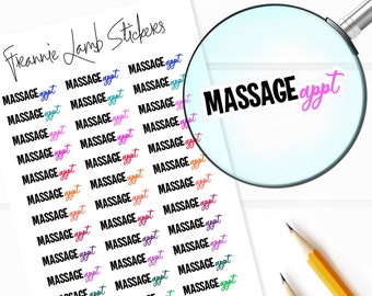 Massage Appointment Planner Stickers, 36 Labels for Planners, Calendars and More, Paper Options Available