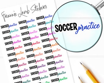 Soccer Practice Planner Stickers, 36 Labels for Planners, Calendars and More, Paper Options Available
