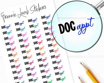 Doc Appointment Planner Stickers, 48 Labels for Planners, Calendars and More, Paper Options Available