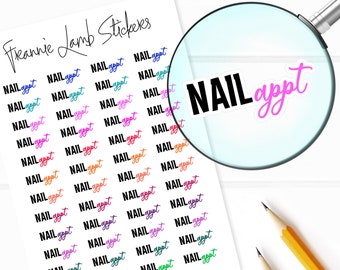 Nail Appointment Planner Stickers, 48 Labels for Planners, Calendars and More, Paper Options Available
