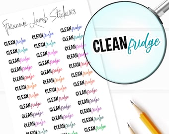 Clean Fridge Planner Stickers, 36 Labels for Planners, Calendars and More, Paper Options Available