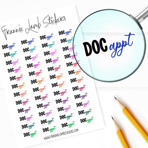 Doc Appointment Planner Stickers, 48 Labels for Planners, Calendars and More, Paper Options Available