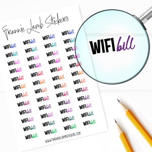 WIFI Bill Planner Sticker, 48 Etiketten für Planer, Kalender und mehr, Papieroptionen verfügbar