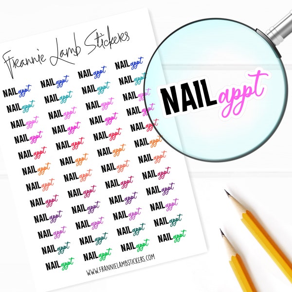 Nail Appointment Planner Stickers, 48 Labels for Planners, Calendars and More, Paper Options Available