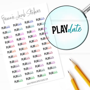 Play Date Planner Stickers, 48 étiquettes pour planificateurs, calendriers et plus encore, options de papier disponibles