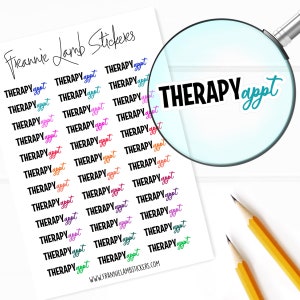 Therapy Appointment Planner Stickers, 36 Labels for Planners, Calendars and More, Paper Options Available