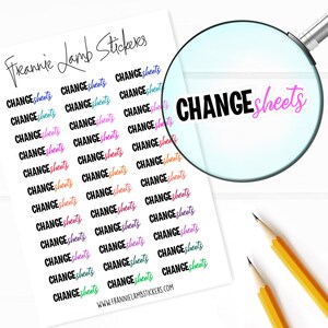 Autocollants de planificateur de feuilles de changement, 36 étiquettes pour planificateurs, calendriers et plus encore, options de papier disponibles