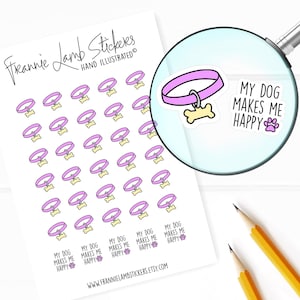 Dog Collar Stickers (1/2&quot; each), Pet Planner Stickers, Cute Pet Stickers, Stickers for Calendars, Planners, Scrapbooks, Crafts and more