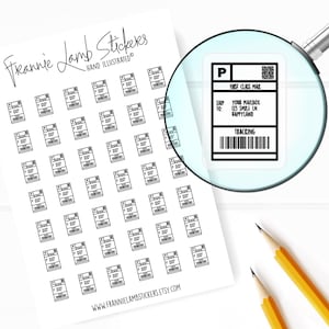 42 Clear Planner Stickers (1/2&quot; each), Shipping Label Stickers, Work and Office Stickers for Planners and Calendars and more