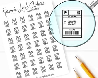 42 Clear Planner Stickers (1/2" each), Shipping Label Stickers, Work and Office Stickers for Planners and Calendars and more