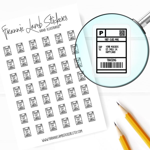 42 Clear Planner Stickers (1/2" each), Shipping Label Stickers, Work and Office Stickers for Planners and Calendars and more