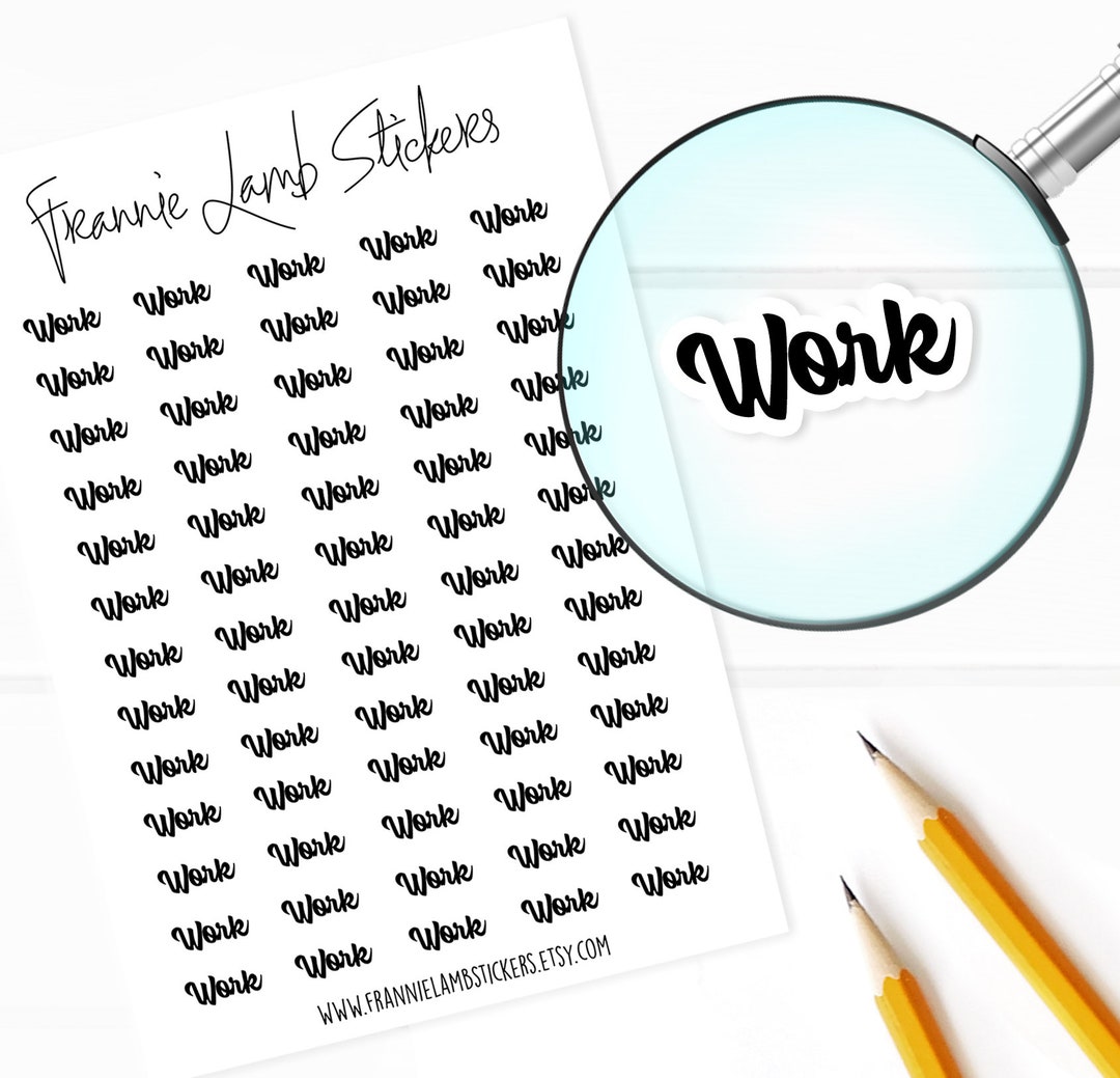 Working Picks Labels Work Stickers, 52 Labels for Planners, Calendars and More, Color and ...