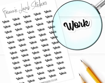 Work Stickers, 52 Labels for Planners, Calendars and More, Color and Paper Options Available
