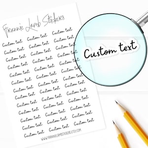 Custom Word Stickers, Custom Text, Personalized Labels for Planners, Calendars and More, Color and Paper Options Available