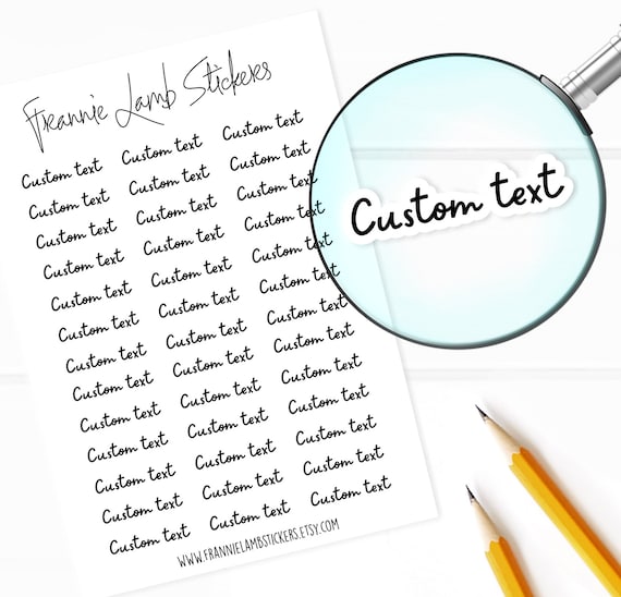 Custom Word Stickers Custom Text Personalized Labels for Etsy