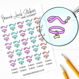 Dog Walk Stickers (1/2&quot; each), Pet Planner Stickers, Cute Pet Stickers, Dog Lover Stickers for Calendars, Planners and more