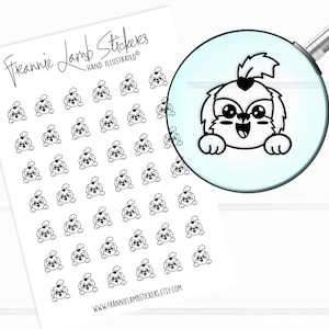42 Clear Shih Tzu  Stickers (1/2&quot; each), Pet and Dog Stickers for Planners, Calendars and more