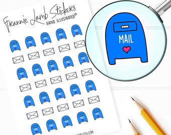 Mail Stickers (1/2" each), Planner Stickers, Post Office Box Stickers, Happy Mail Stickers for Calendars, Planners, Scrapbooks, Crafts, etc.