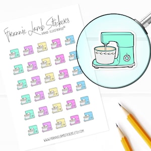 Adesivos de cozimento (1/2 "cada), adesivos para misturadores e tigelas, adesivos de culinária para calendários, planejadores, álbuns de recortes, artesanato e muito mais
