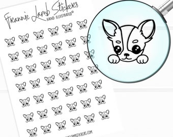 42 Clear Chihuahua Stickers (1/2" each), Pet and Dog Stickers for Planners, Calendars and more